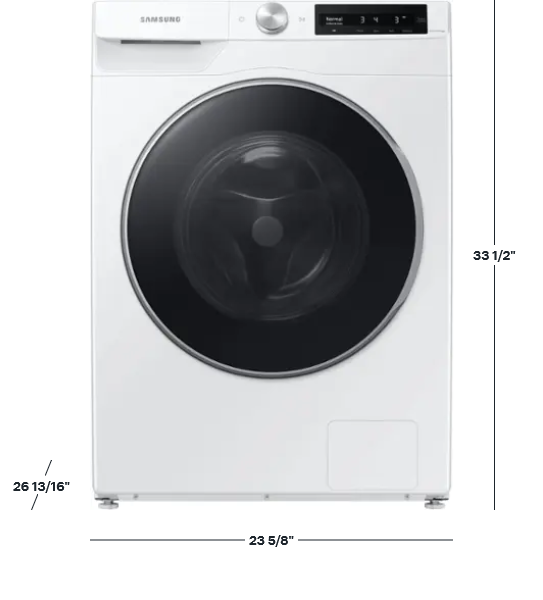 Samsung WW25B6900AW 2.5 cu. ft. High-Efficiency Stackable Smart Front Load Washer with Steam and AI Smart Dial (2022) — image 2